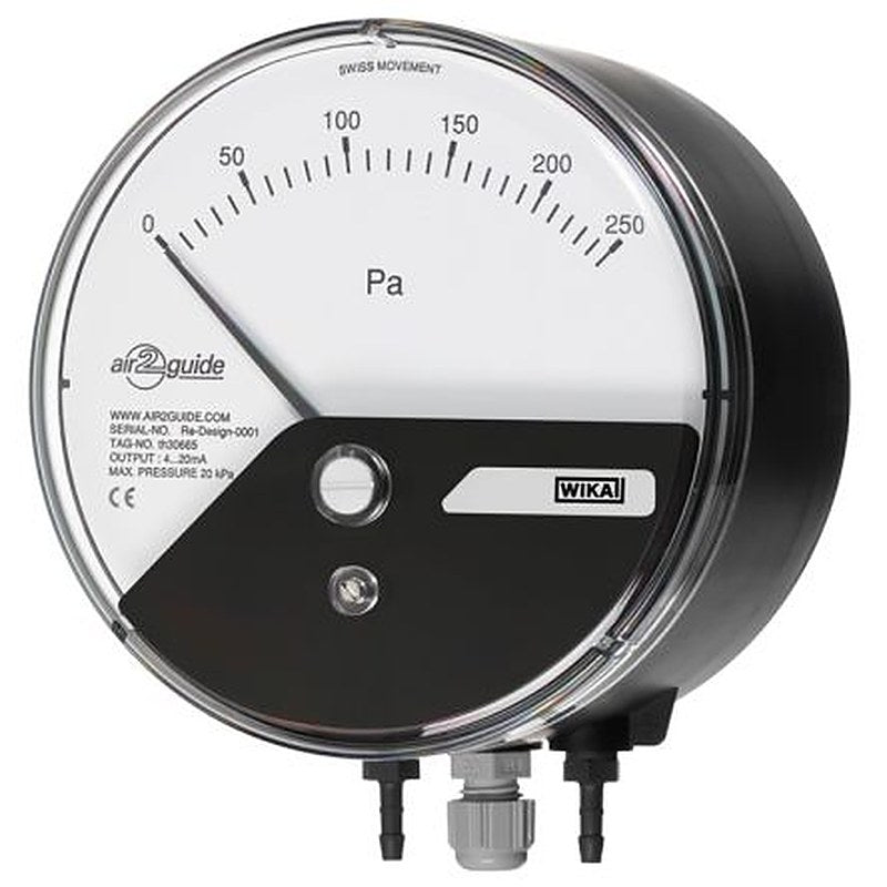 WIKA G 1/8 Type G Differential Pressure Gauge, 110 mm, 750 Pa