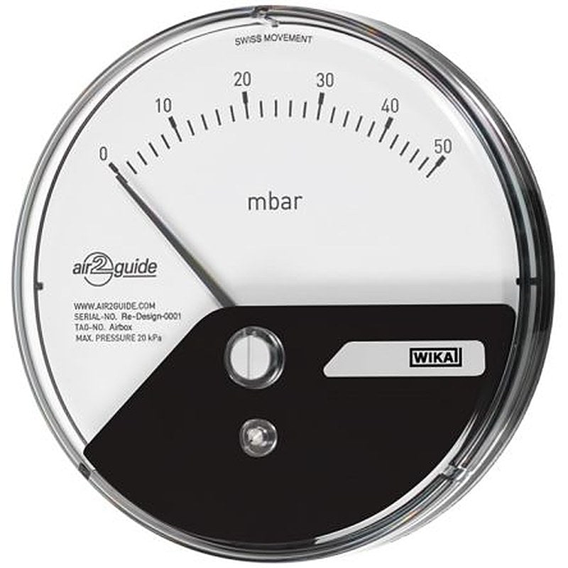WIKA 4 to 6 mm Differential Pressure Gauge, 110 mm, 500 Pa