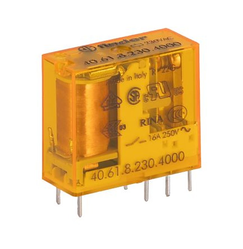 Finder PCB Power Relay, 230V ac Coil, 16A Switching Current, SPDT