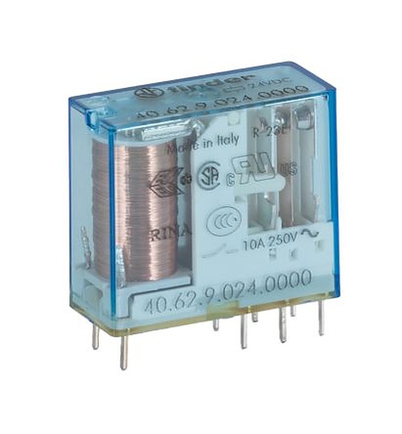 Finder PCB Relay, 24V dc Coil, 10A Switching Current, DPDT
