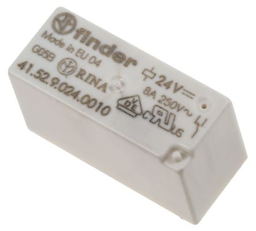 Finder PCB Relay, 24V dc Coil, 8A Switching Current, DPDT