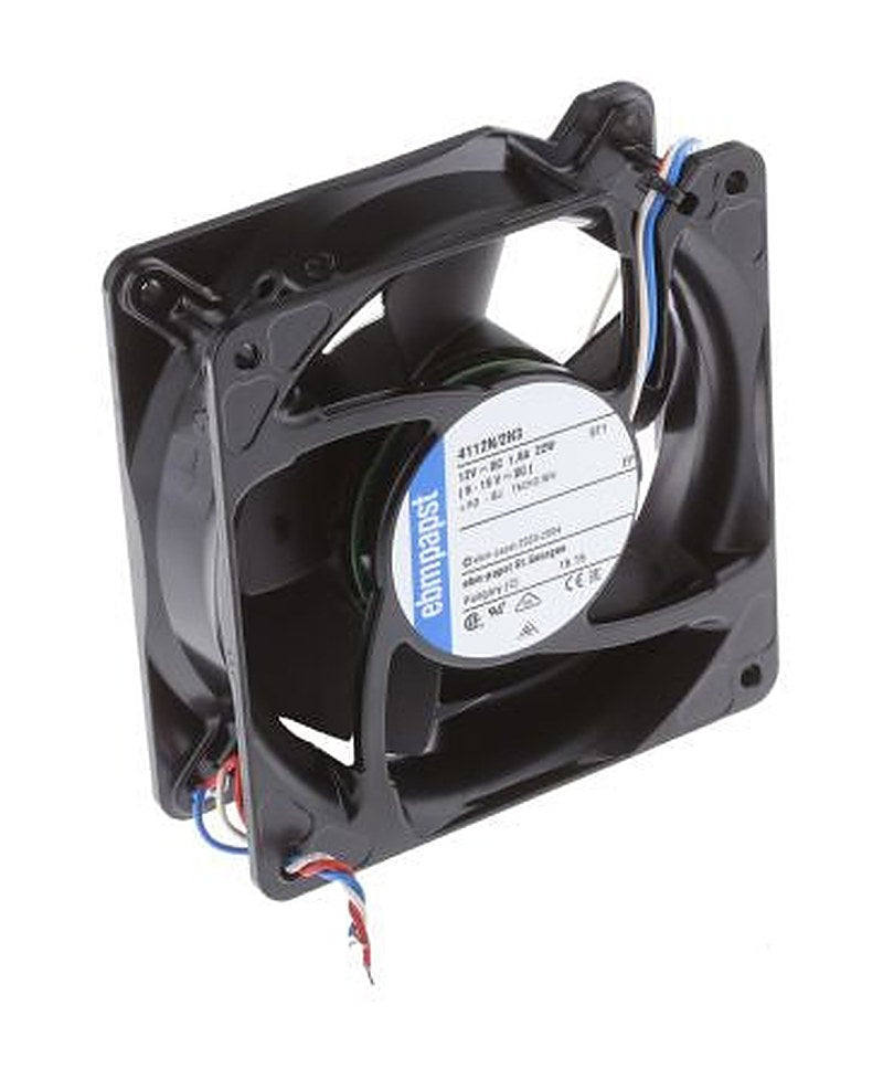 ebm-papst 4100 NH3 - S-Force Series Axial Fan, 12V dc, 310 m³/h, 21.6 W, 1.8 A Max 119 mm 119mm 38 mm