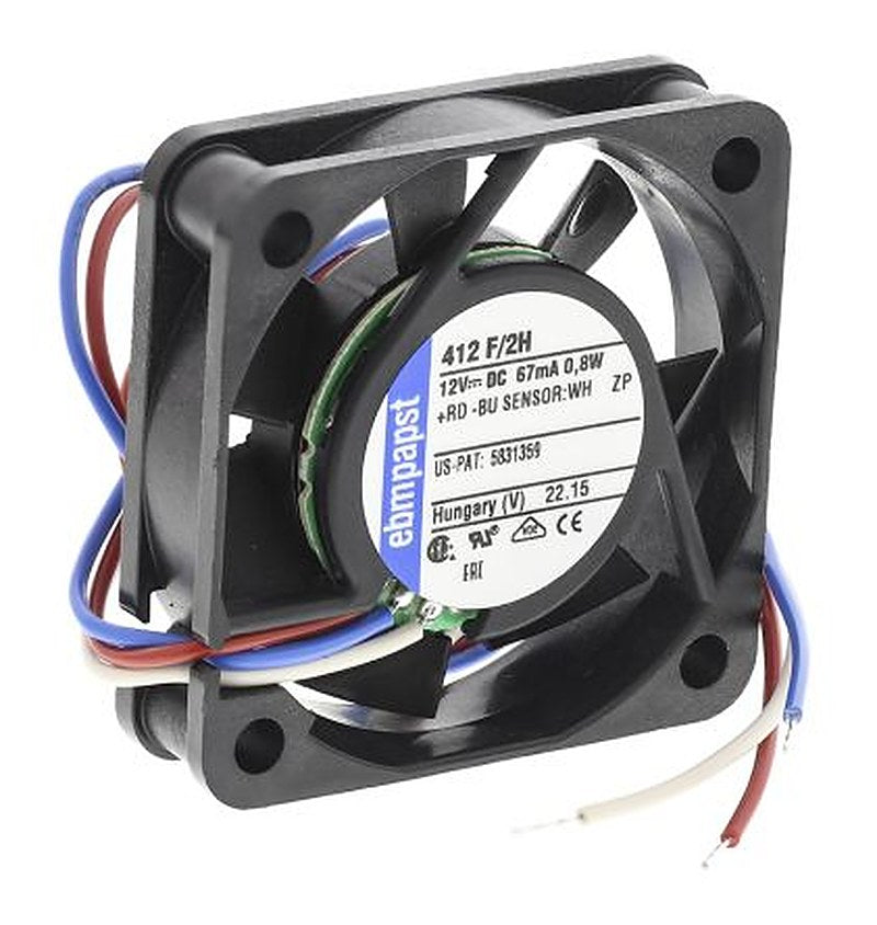 ebm-papst 400 F Series Axial Fan, 12V dc, 9 m³/h, 800 mW 40 mm 10mm 10 mm