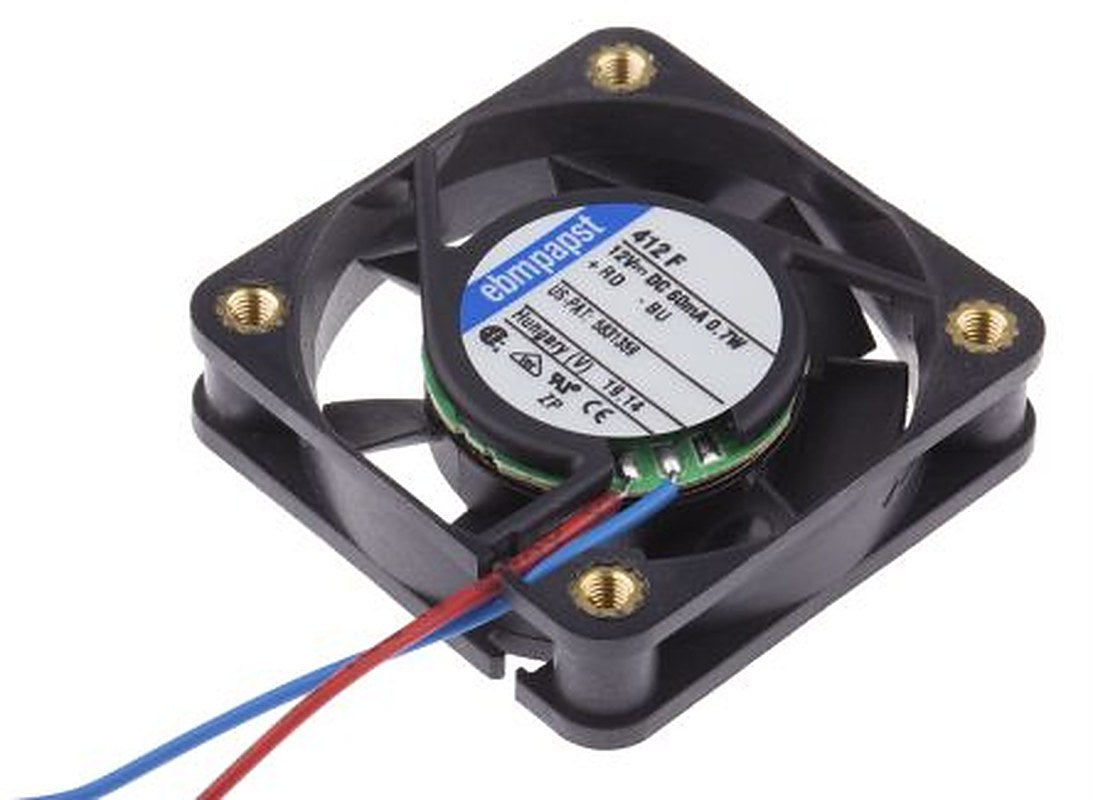 ebm-papst 400 F Series Axial Fan, 12V dc, 8 m³/h, 700 mW, IP20 40 mm 10mm 10 mm