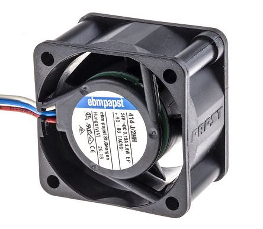 ebm-papst 400 Series Axial Fan, 24V dc, 24 m³/h, 3.6 W, IP20 40 mm 40mm 25 mm