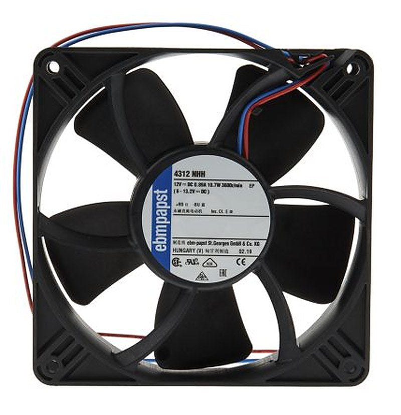 ebm-papst 4300 N - S-Panther Series Axial Fan, 12V dc, 150 m³/h, 8.3 W, 0.12 A Max, IP20 119 mm 32mm 32 mm