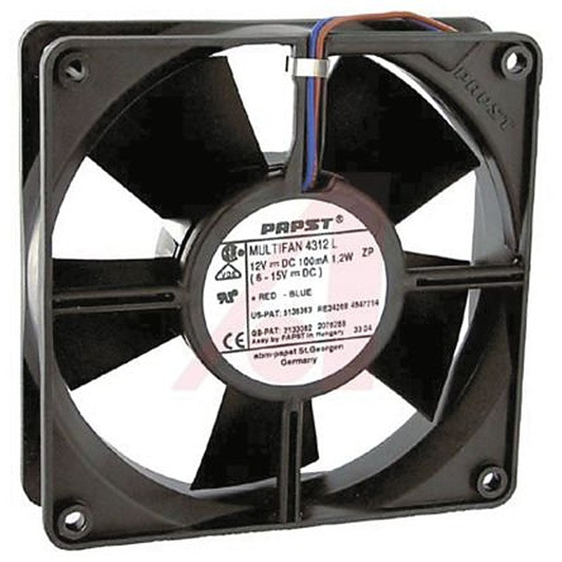 ebm-papst 4300 Series Axial Fan, 12V dc, 170 m³/h, 5 W, IP68 119 mm 32mm 32 mm