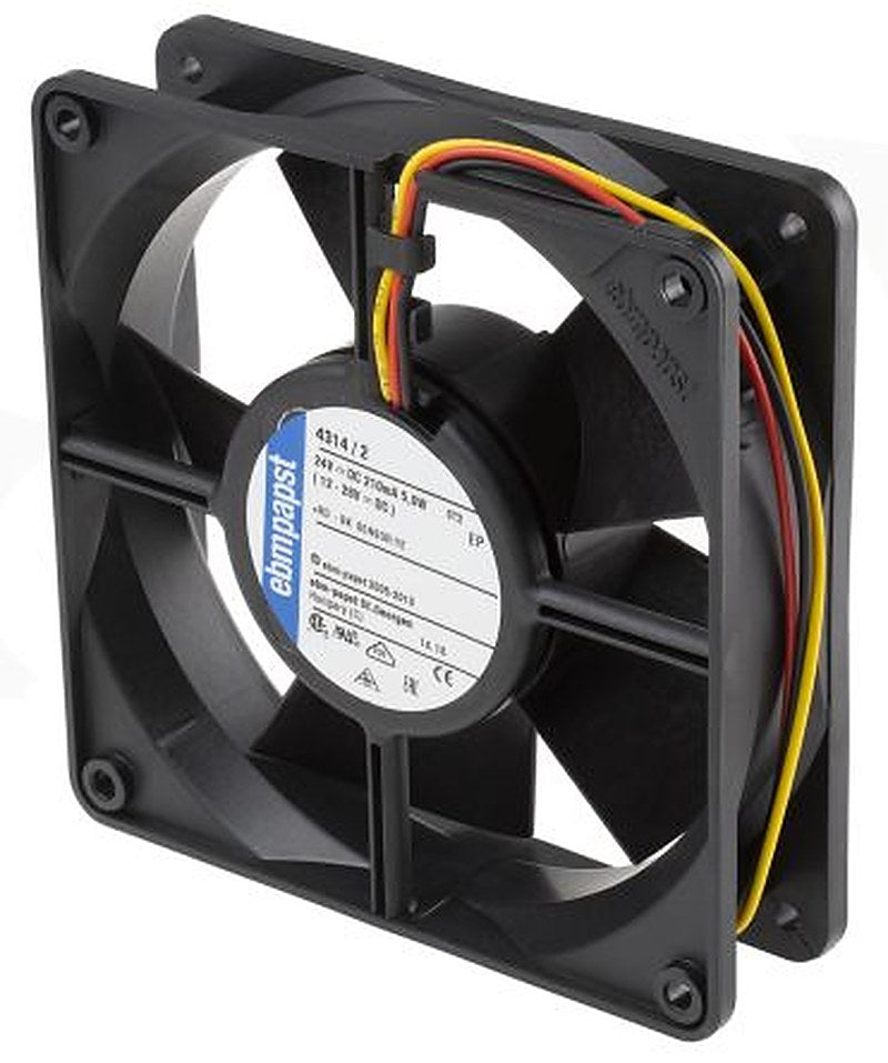 ebm-papst 4300 Series Axial Fan, 24V dc, 170 m³/h, 5 W, 208 mA Max, IP68 119 mm 119mm 32 mm