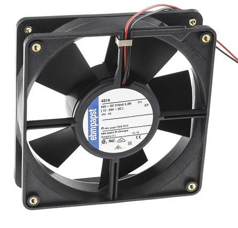 ebm-papst 4300 Series Axial Fan, 24V dc, 170 m³/h, 5 W, IP20 119 mm 32mm 32 mm