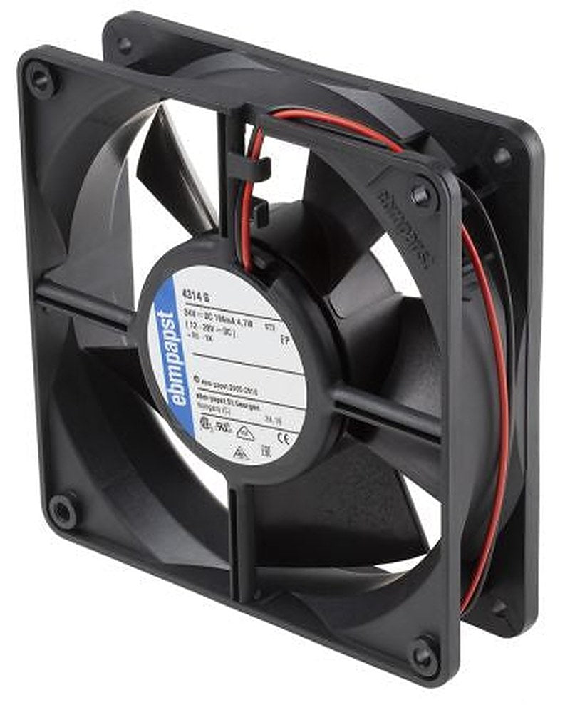 ebm-papst 4300 Series Axial Fan, 24V dc, 170 m³/h, 5 W, 195 mA Max, IP68 119 mm 119mm 32 mm