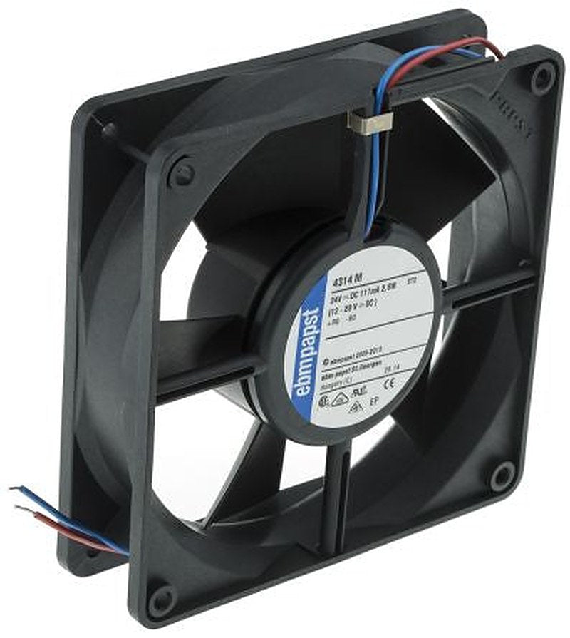 ebm-papst 4300 Series Axial Fan, 24V dc, 140 m³/h, 2.8 W, 110 mA Max, IP68 119 mm 119mm 32 mm
