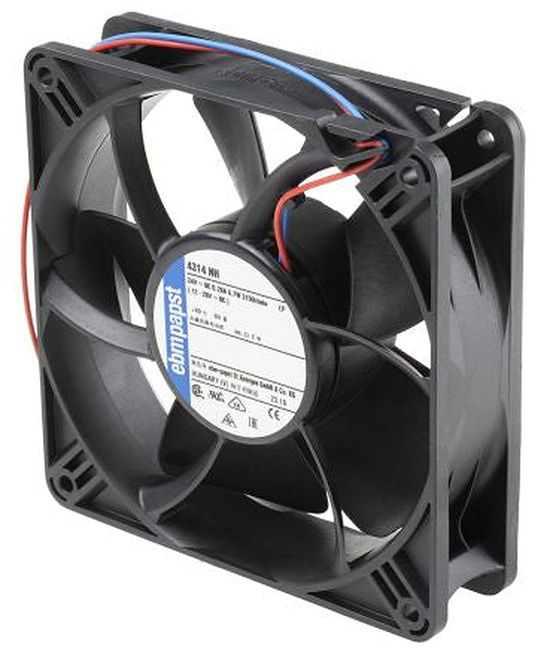 ebm-papst 4300 N - S-Panther Series Axial Fan, 24V dc, 285 m³/h, 10 W, 0.12 A Max, IP68 119 mm 32mm 32 mm