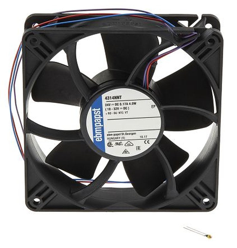 ebm-papst 4300 N - S-Panther Series DC Axial Fans, 24 V dc, 190 m³/h, 4 W, 0.25 A Max 119 mm 119 mm 32 mm