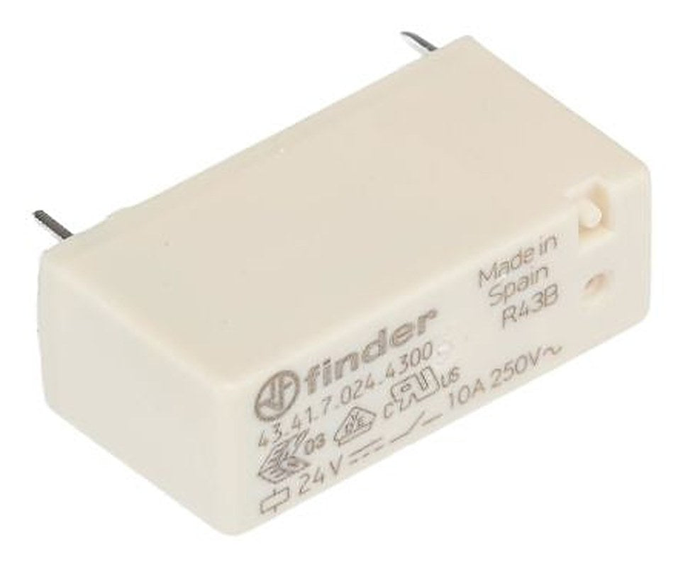 Finder PCB Power Relay, 24V dc Coil, 10A Switching Current, SPST