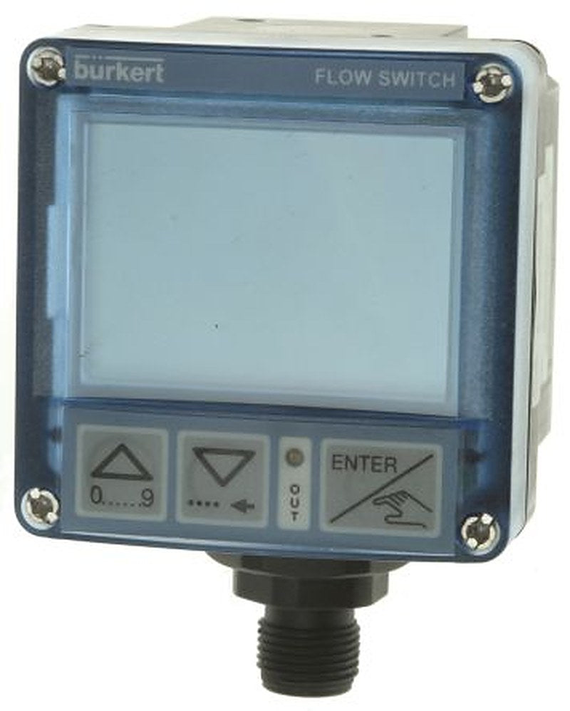 Burkert 8032 Series, Compact Flow Controller, 1200 L/min, PNP Output, 100 mm Pipe 30V dc