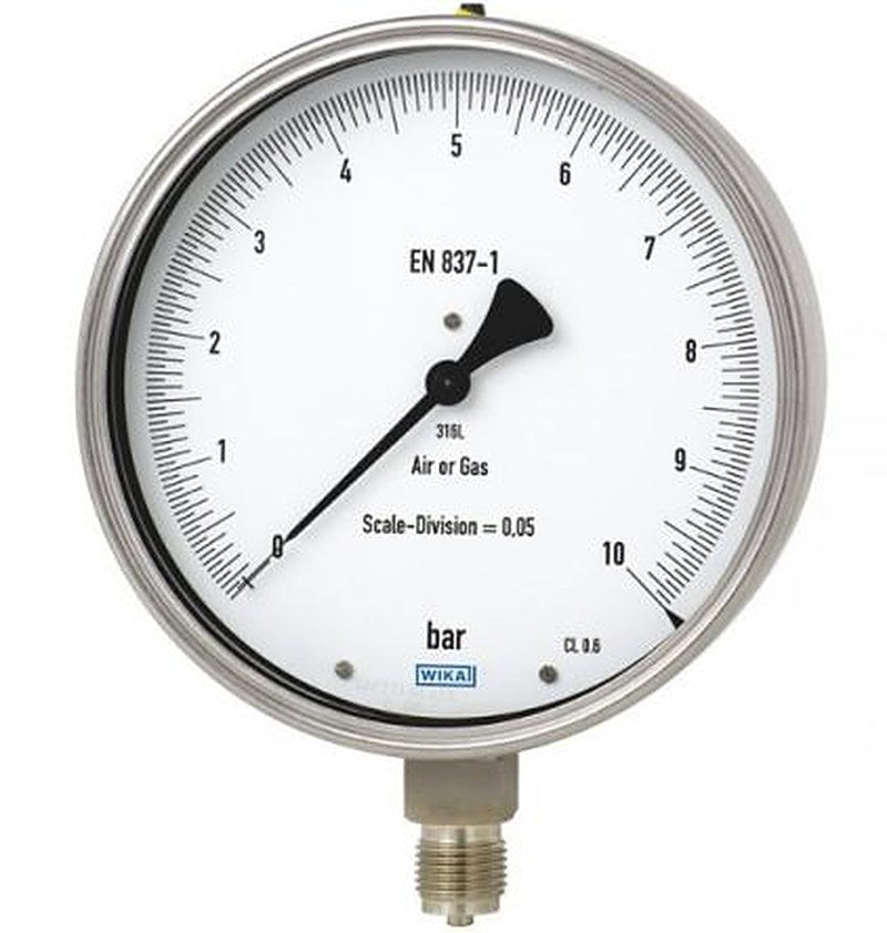 WIKA G 1/2 Process Pressure Gauge, 160 mm, 9 bar