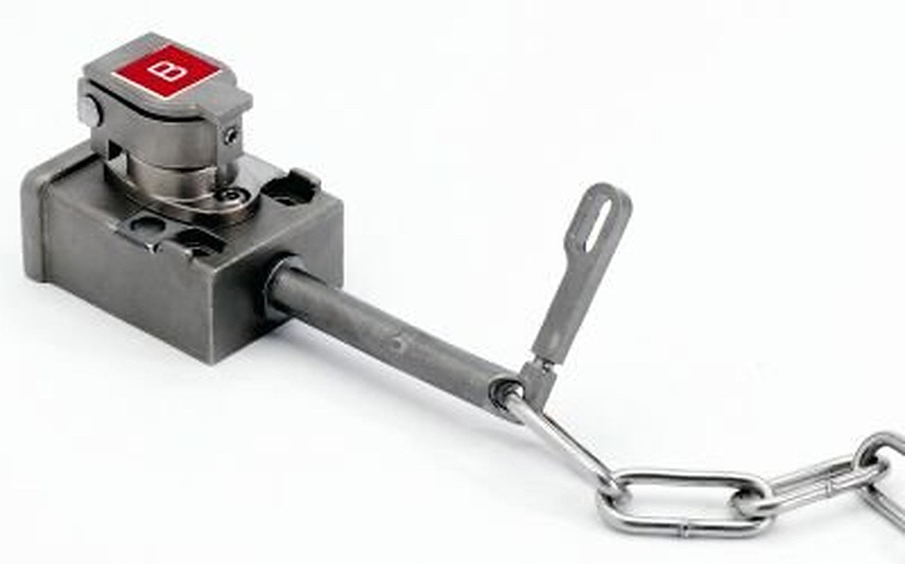 Access Interlock - Single Key, Standard Key Code Labeling, Chain/lever inserted (guard is secured) - 1 key in Actuator. Key trapped to release lever.