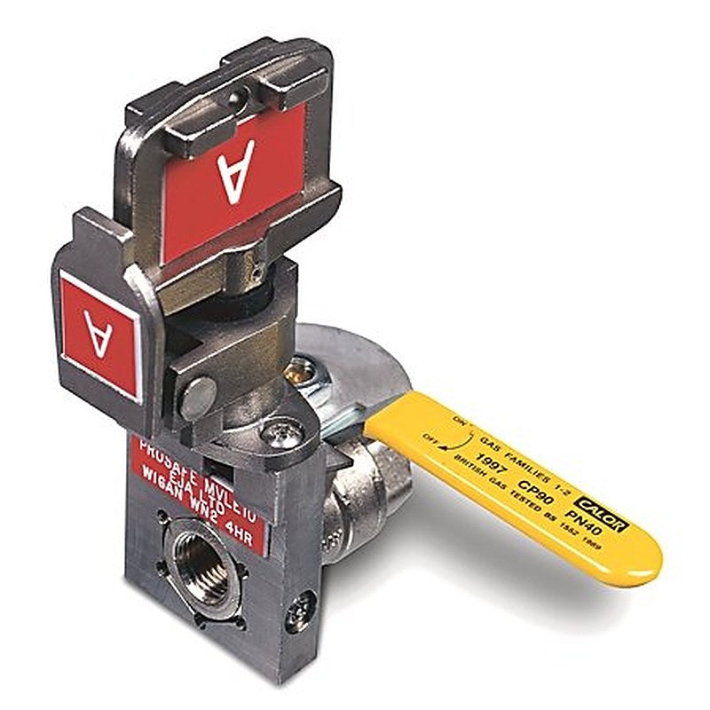 440T Miniature Valve Interlock, Miniture Valve Interlock, Size: 0.25in BSP, Status: Key Free/Locked Closed, Code 1 Position 1 - Code A, Code 1 Position 2 - Code B, Standard Key Code Labeling , 0.25in BSP , Key Free/Valve Locked Closed
