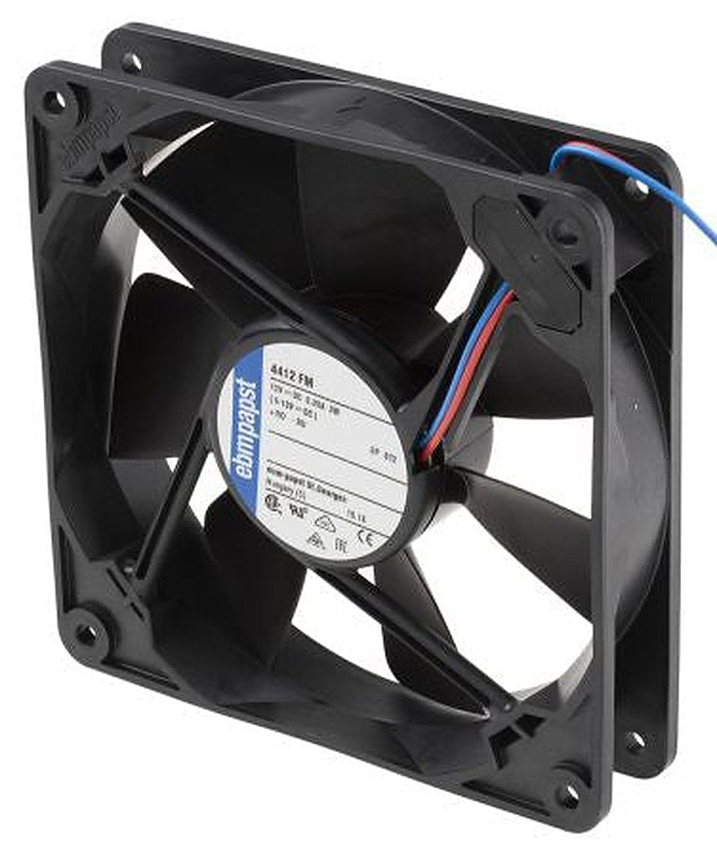 ebm-papst 4400 F Series Axial Fan, 12V dc, 140 m³/h, 3.2 W, 267 mA Max 119 mm 25mm 25 mm