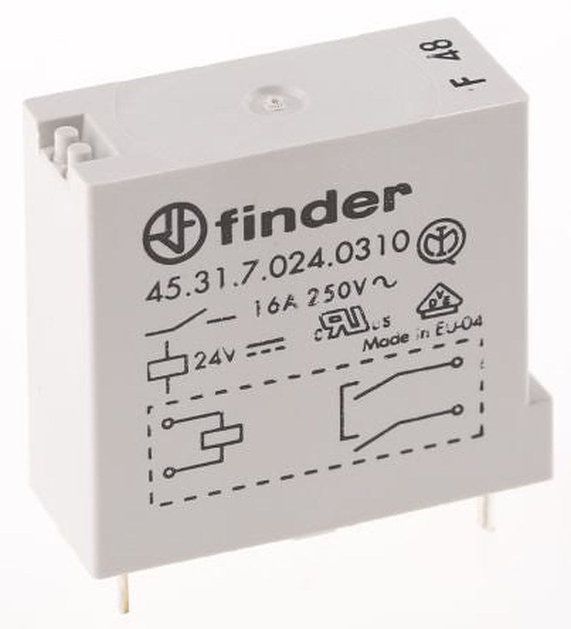 Finder PCB Power Relay, 24V dc Coil, 30A Switching Current, SPST