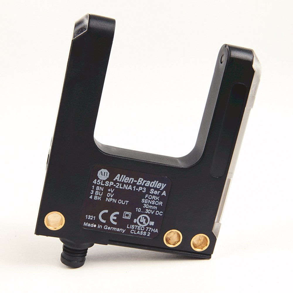 45LSP Optical Fork Sensor, 80 mm Sensing Gap, 10...30V DC Operating Voltage, Light or Dark Operate Selectable, 3-pin Pico QD, NPN Output Type