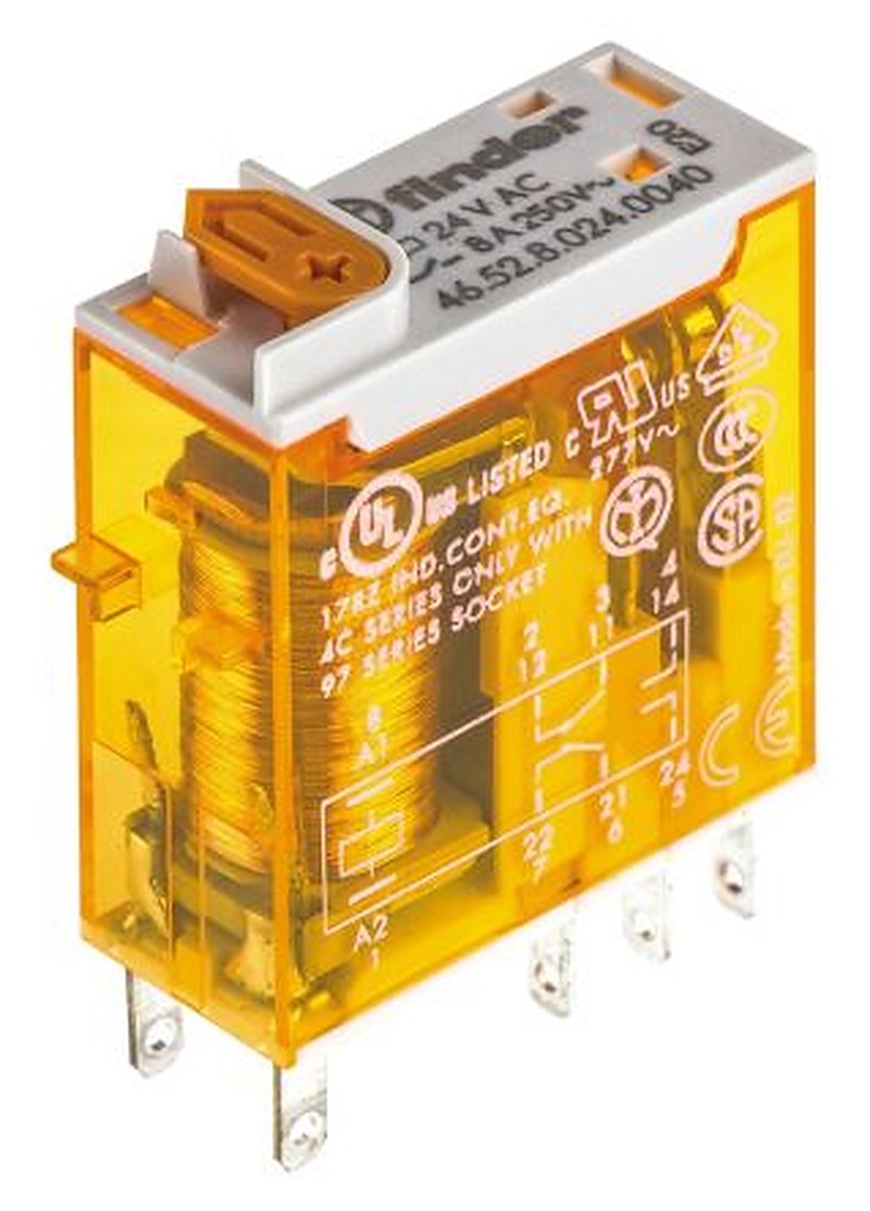 Finder Power Relay, 24V ac Coil, 8A Switching Current, DPDT