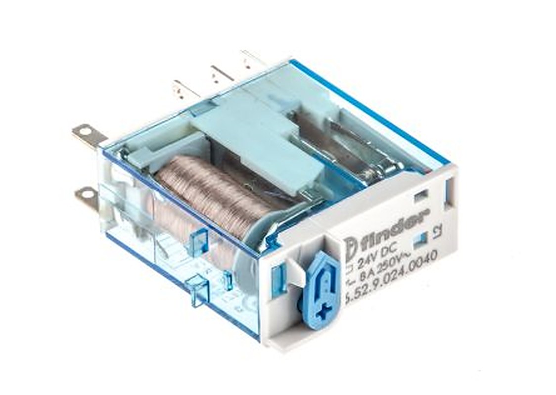 Finder Relay, 24V dc Coil, 8A Switching Current, DPDT