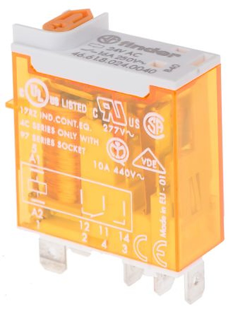 Finder Power Relay, 24V ac Coil, 16A Switching Current, SPDT