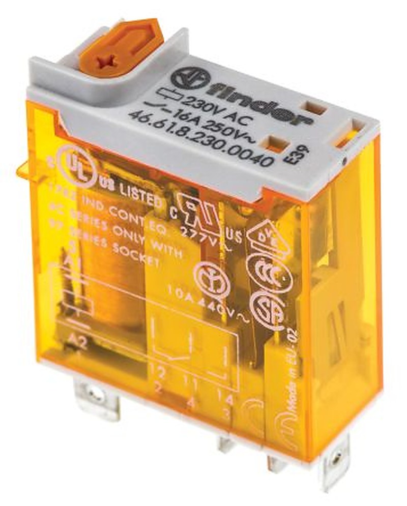 Finder Relay, 230V ac Coil, 16A Switching Current, SPDT