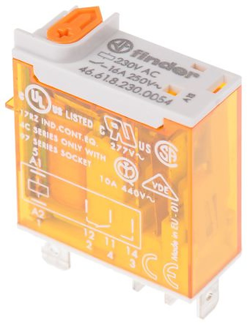 Finder PCB Power Relay, 230V ac Coil, 16A Switching Current, SPDT