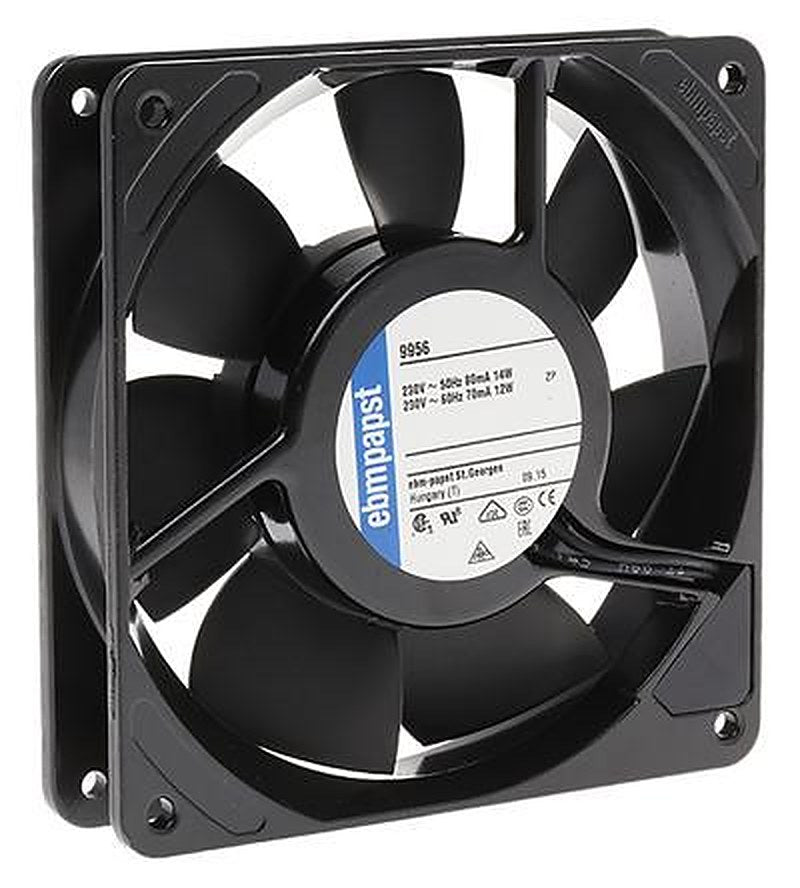 ebm-papst 4000 N Series Axial Fan Kit, 24V ac, 93 cfm, 15 W, 0.12 A Max, IP20 119 mm, 119mm, 38 mm