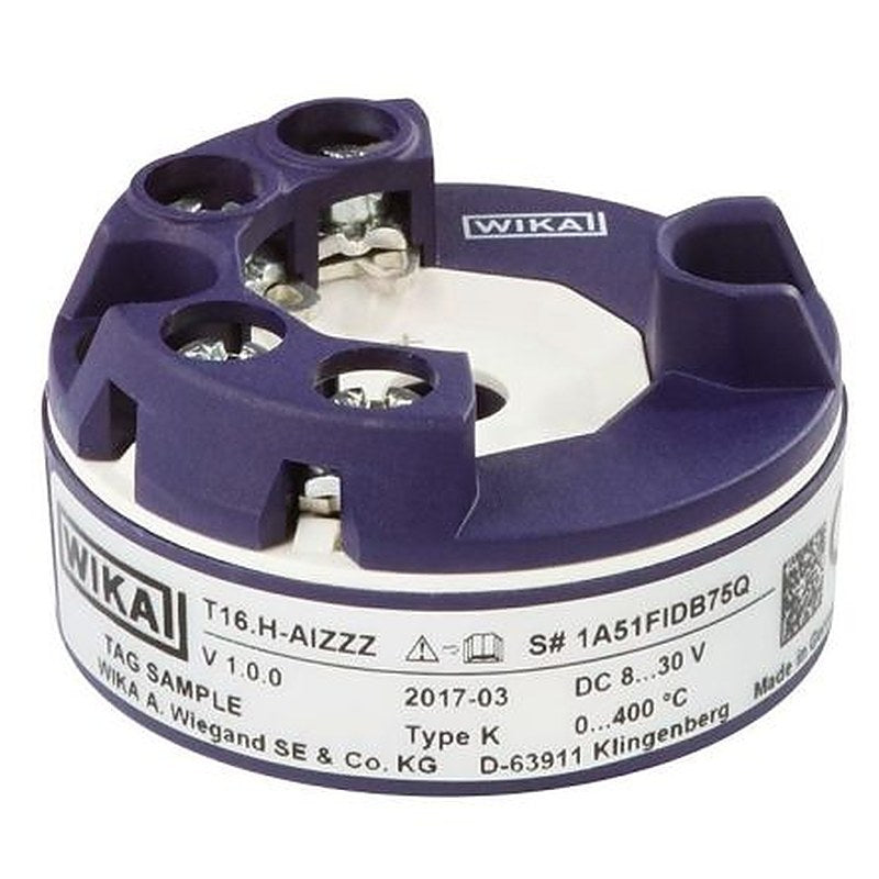WIKA T16.H Temperature Transmitter K Type Thermocouple Input, 85 °C, -40 °C