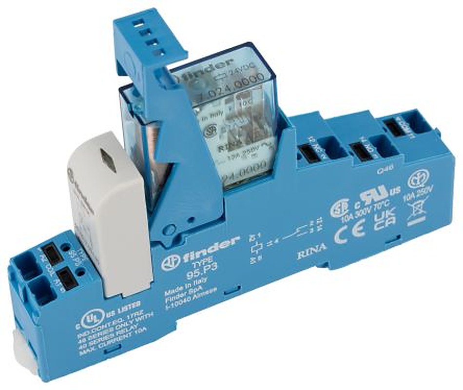 Finder 48 Series Interface Relay, DIN Rail, 24V dc Coil, SPDT, 22.2mA