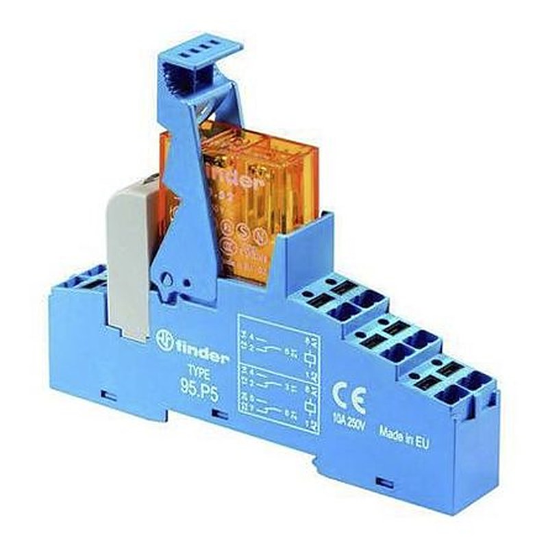 Finder 48 Series Interface Relay, DIN Rail, 24V ac Coil, DPDT-2 CO, 46mA