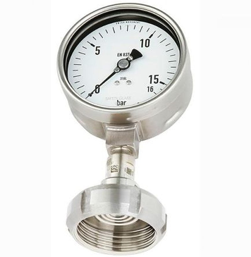 WIKA DN 51 Grooved Union Nut Pressure Gauge, 100 mm, 16 bar
