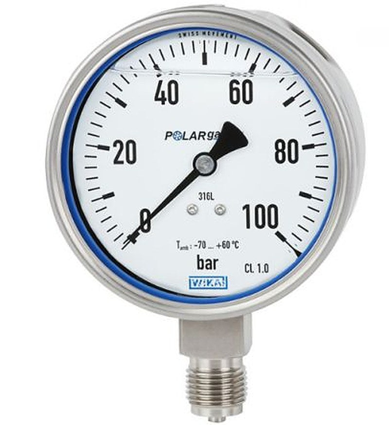 WIKA G 1/2 Pressure Gauge, 100 mm, 140 bar