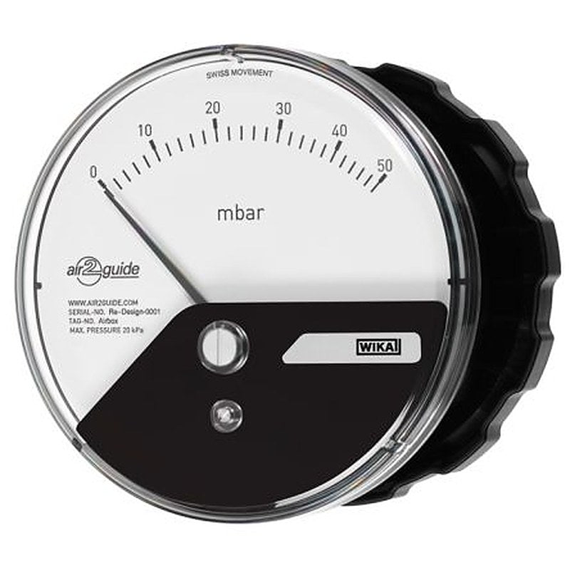 WIKA G 1/8 Type G Differential Pressure Gauge, 110 mm, 600 Pa