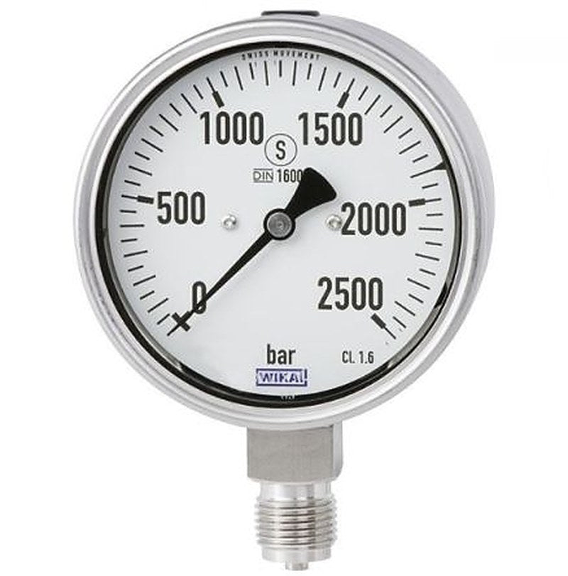 WIKA G 1/2 Pressure Gauge, 100 mm, 2500 bar