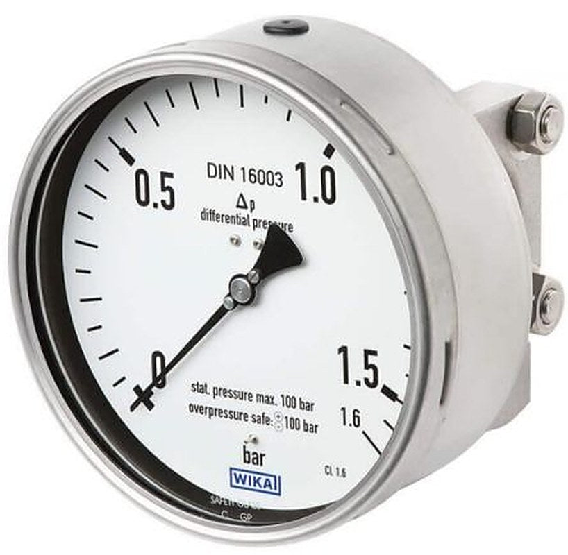 WIKA G 1/2 Female Differential Pressure Gauge, 160 mm, 6 bar