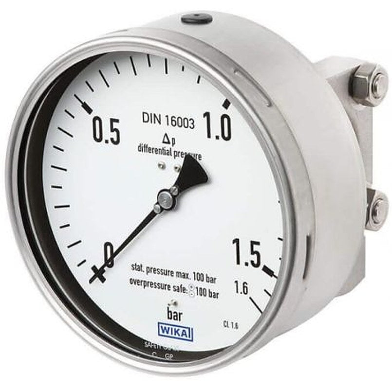 WIKA G 1/2 Process Differential Pressure Gauge, 160 mm, 2.5 bar