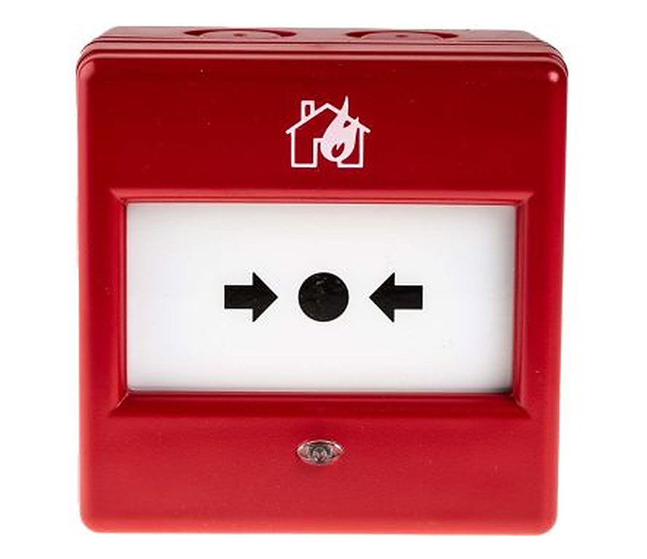 Eaton Red Break Glass Call Point, Break Glass Operated, Outdoor Resettable