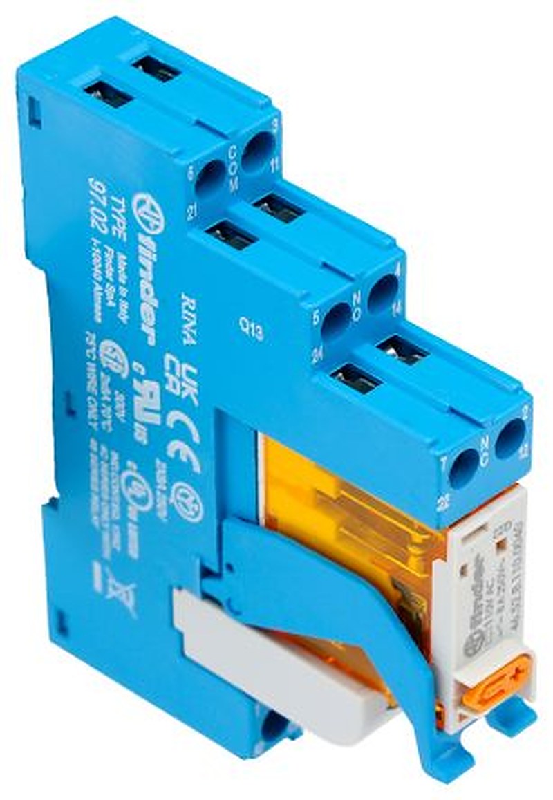 Finder 4C 250V ac DIN Rail Relay Socket, for use with 4C Series Relay