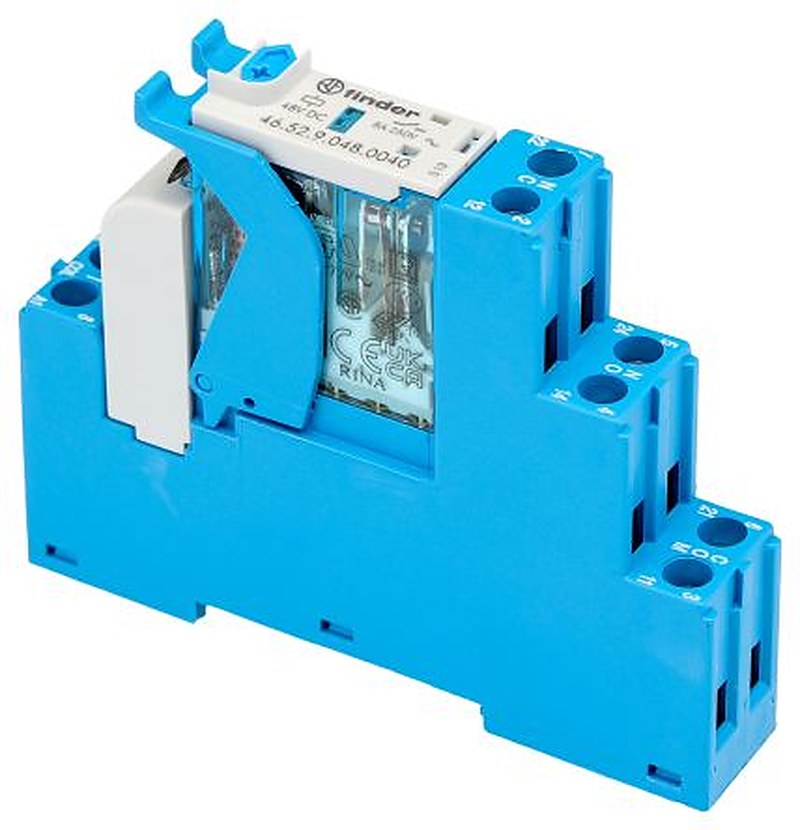 Finder 4C Series Interface Relay, DIN Rail, 48V dc Coil, DPDT