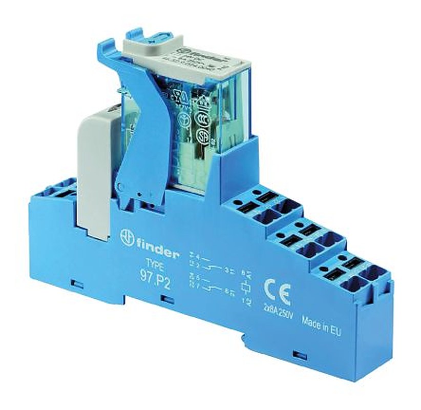 Finder 4C Series Interface Relay, DIN Rail, 110V ac Coil, DPDT-2 CO, 9.4mA