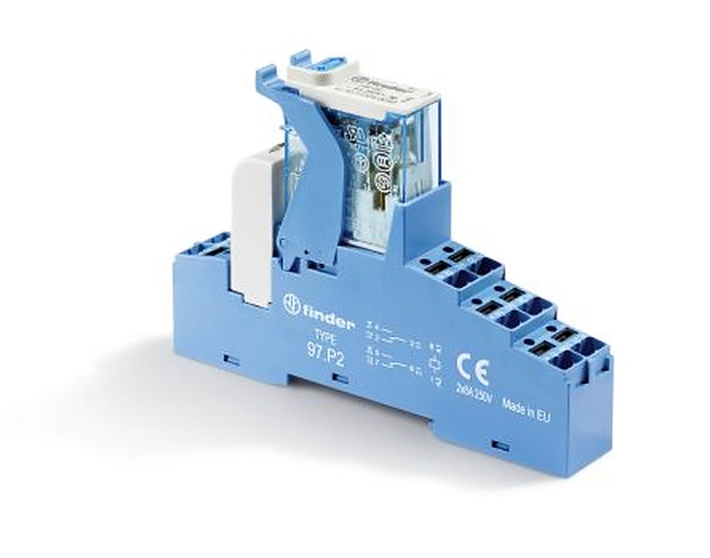 Finder 4C Series Interface Relay Module, DIN Rail, 48V dc Coil, DPDT