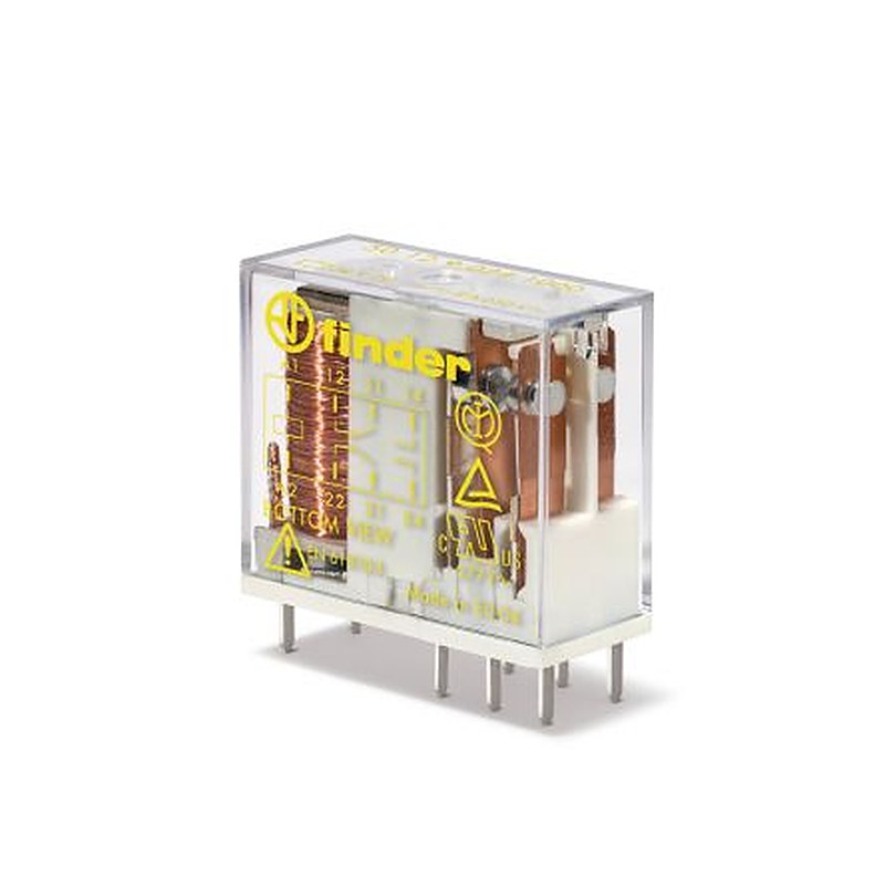 Finder PCB Force Guided Relay, 5V dc Coil Voltage, 2-Pole, DPDT