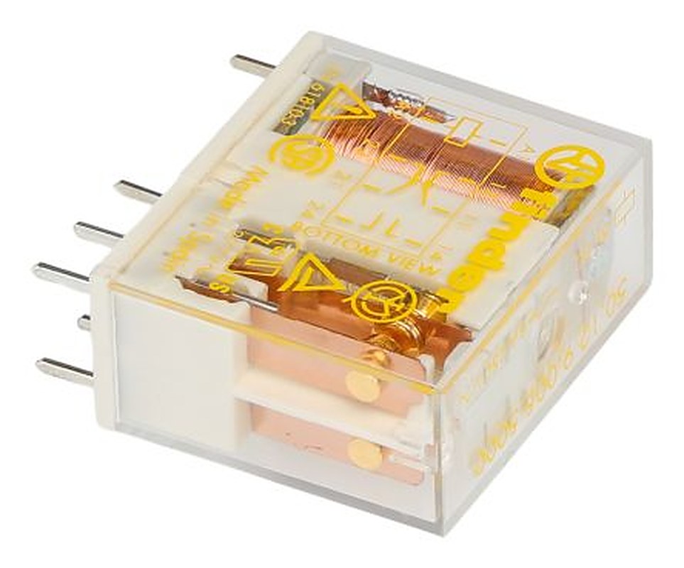 Finder PCB Force Guided Relay, 5V dc Coil Voltage, 2-Pole, DPDT