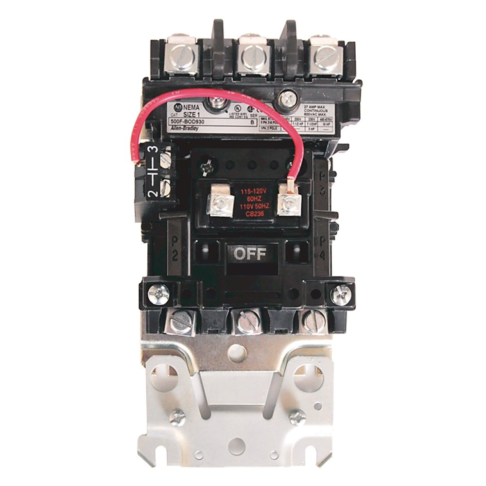 500F, 500FC NEMA AC/DC Contactor,Motor Loads,Feed-Through ,SIZE 4, Open, 115-120V 60Hz, 3 Power Poles, Yes , 135 , 110/120V 50/60 Hz ,