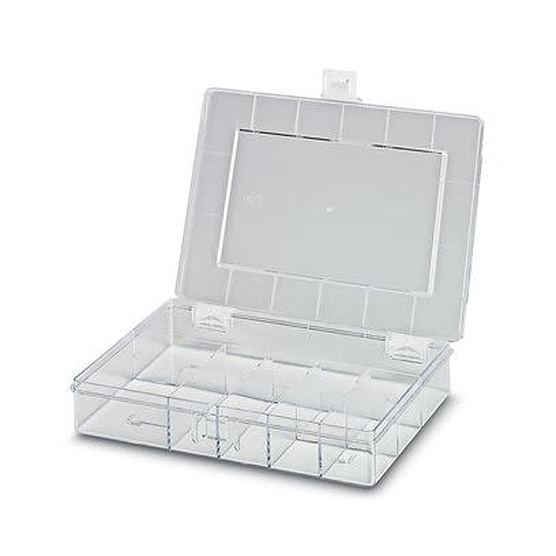 Phoenix Contact 8 Cell Transparent Polystyrene Compartment Box, 46 mm x 250mm x 170 mm