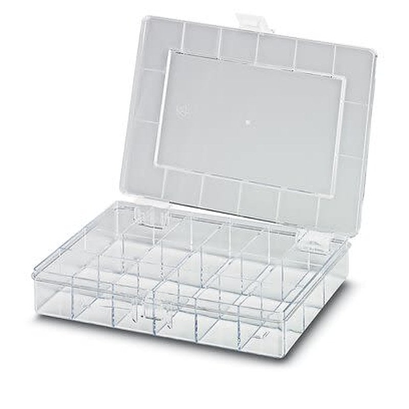 Phoenix Contact 18 Cell Transparent Polystyrene Compartment Box, 46 mm x 250mm x 170 mm